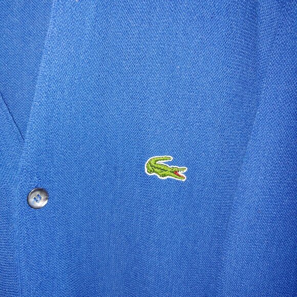 IZOD LACOSTE Holiday 1989 Orlon Acrylic V-Neck Buttons Cardigan Blue Size 1X Big - Picture 6 of 8